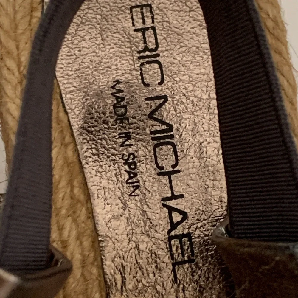 Eric Michael Sandals Women’s EUR Size 41 Metallic Espadrilles Wedges Jute Sling